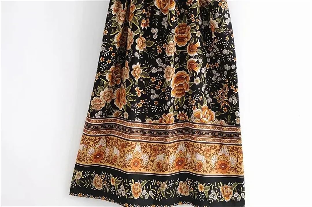 Fusciacche con stampa floreale bohémien vintage da donna kimono maniche a pipistrello maxi abito bikini