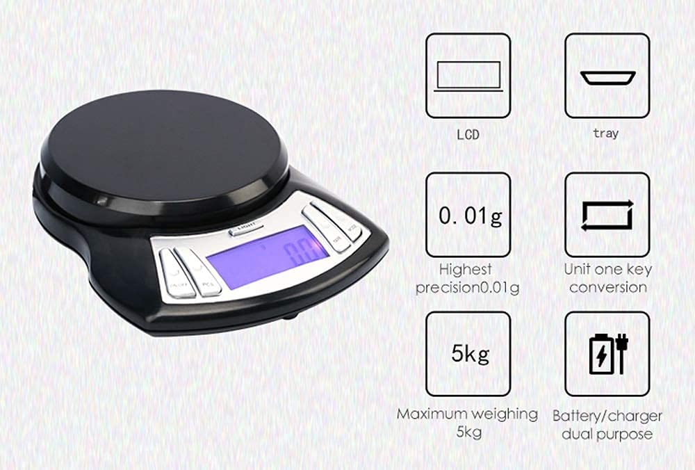 Bilancia da Cucina Digitale, Mini Bilancia Elettronica Tascabile Portatile, Bilancia da Cucina precisa da 0,01 g, Bilancia per la Cottura d