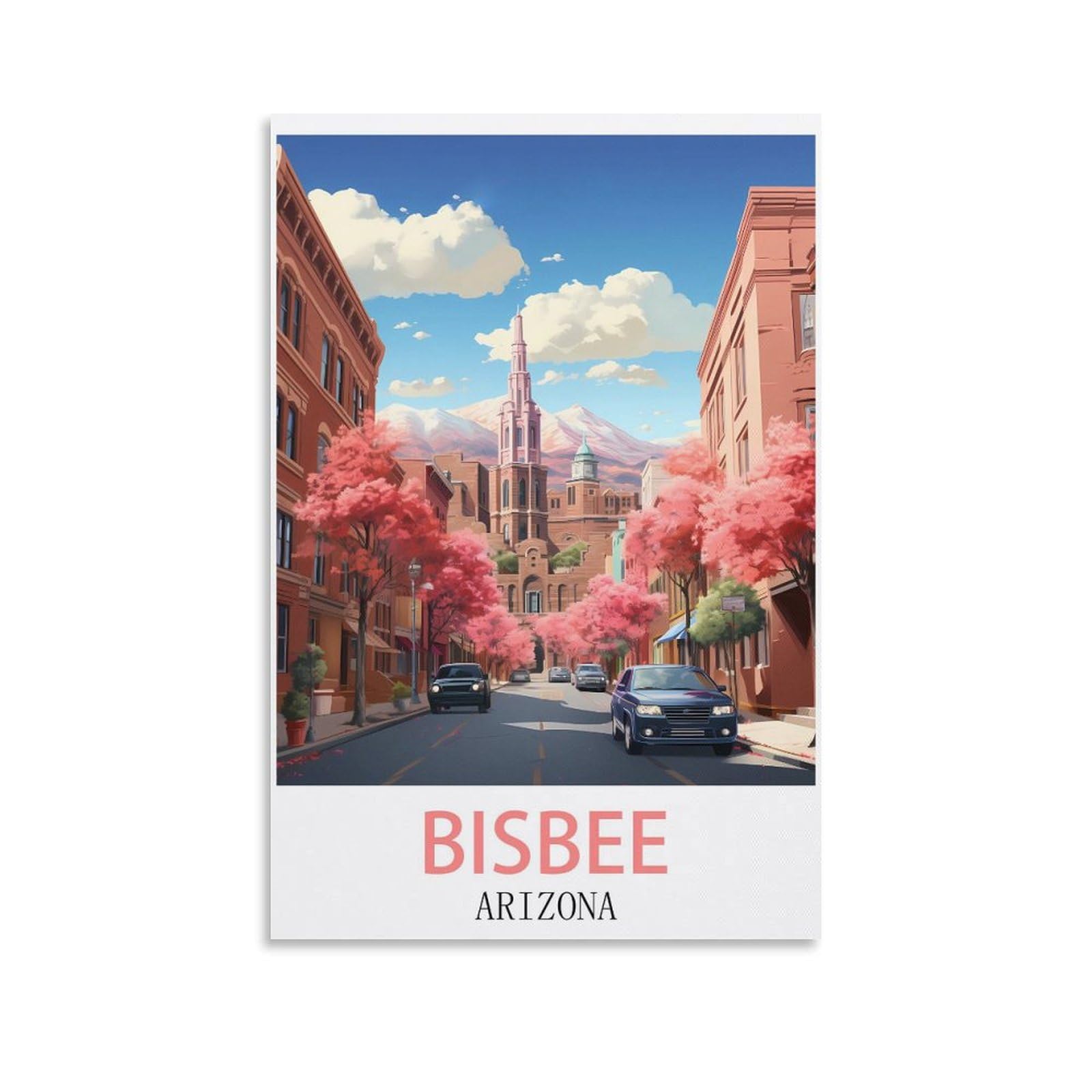 EZMLFA 5D Diamond Painting Kits for Adults,Bisbee Arizona,DIY Full Round Drill Diamond Dot Gem Art Kits for Adults,Crafts for Decor 40x50cm