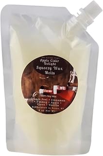 TSA Handmade Squeezable Soy Wax Melts | Handcrafted, Long-Lasting Fragrance for Wax Warmers | Clean, Burning, Easy-to-Use Squeeze Pouch – Cozy Home Aromatherapy Blend, Apple Cider Delight 6 oz