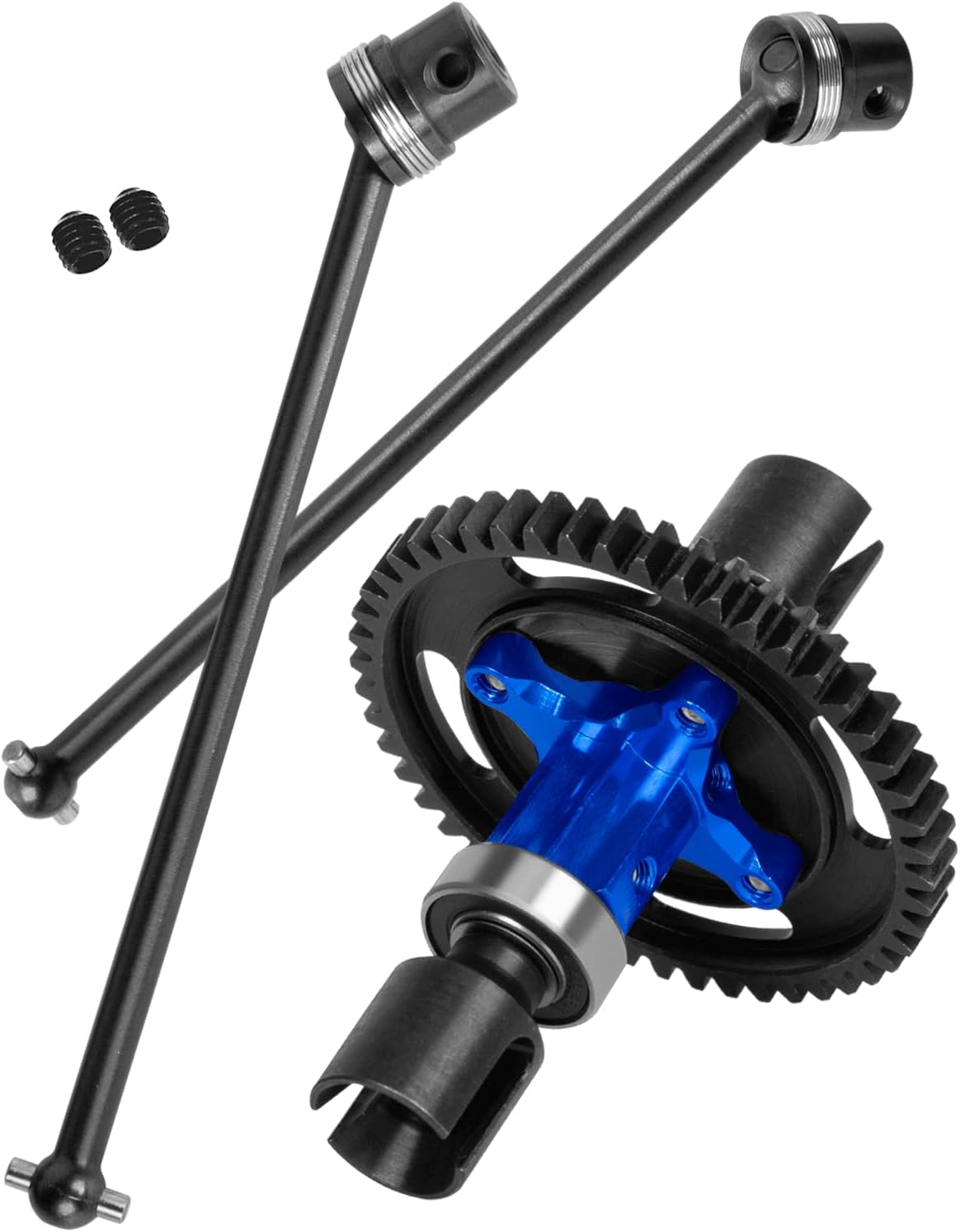 RC 50T Diff Gear & Drive Shafts Axles Upgrades Part for 1/8 Kraton 6s,Front & Rear Center CVD,Steel #45 Driveshafts with 50T Slipper,Navy Blue