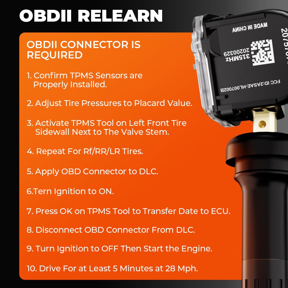 13598772 TPMS Sensor, GM Tire Pressure Monitoring System Sensor for Chevy Silverado Buick Cadillac GMC Hummer Saturn SAAB, 315mhz Replaces 13586335 13598771 13581558 Set of 4