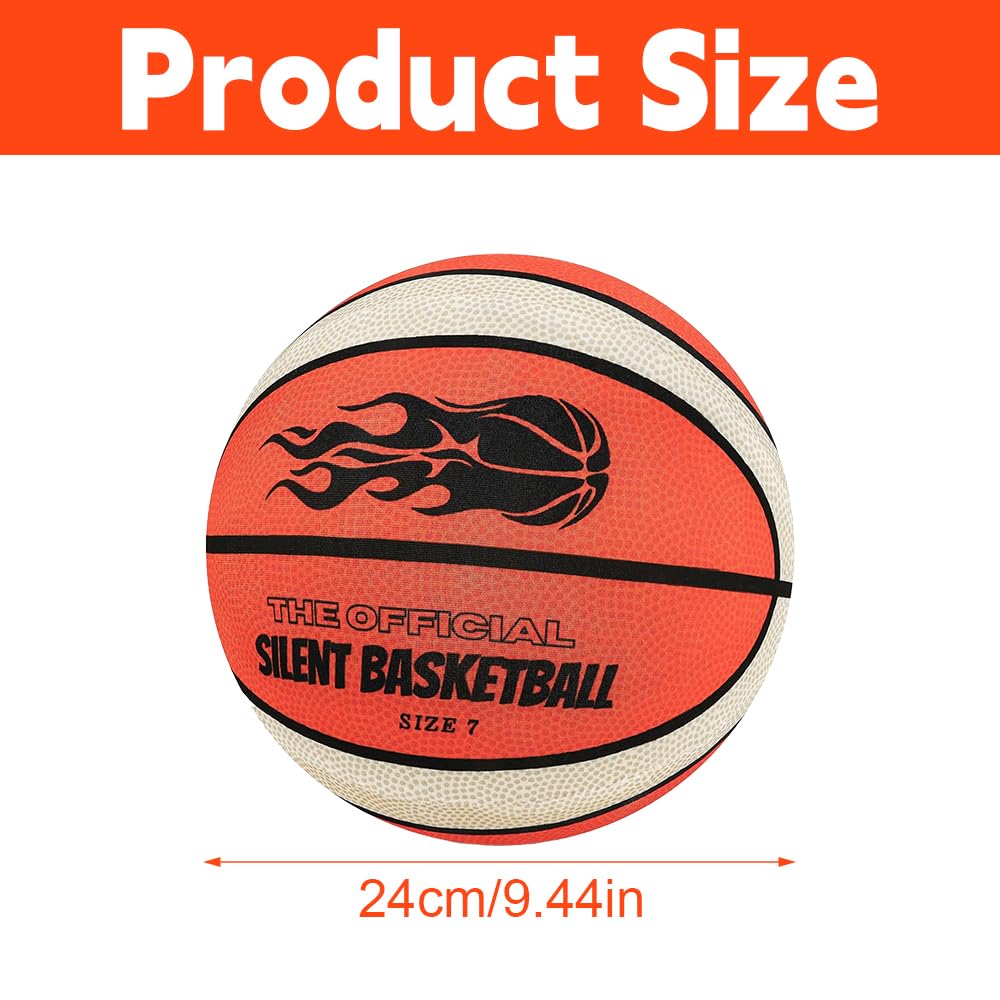 Silent Basketball, Silent Shot Basketball Größe 7, SilentBasketball Indoo, LautloserBasketball, Hochdichter Schaumstoff, Silent Ball Basketballs Für Training