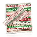 Christmas Wax Paper Colored Food Candy Wax Greaseproof Basket Liners Wrapping Paper Parchment Paper for Holiday (120 Sheets)
