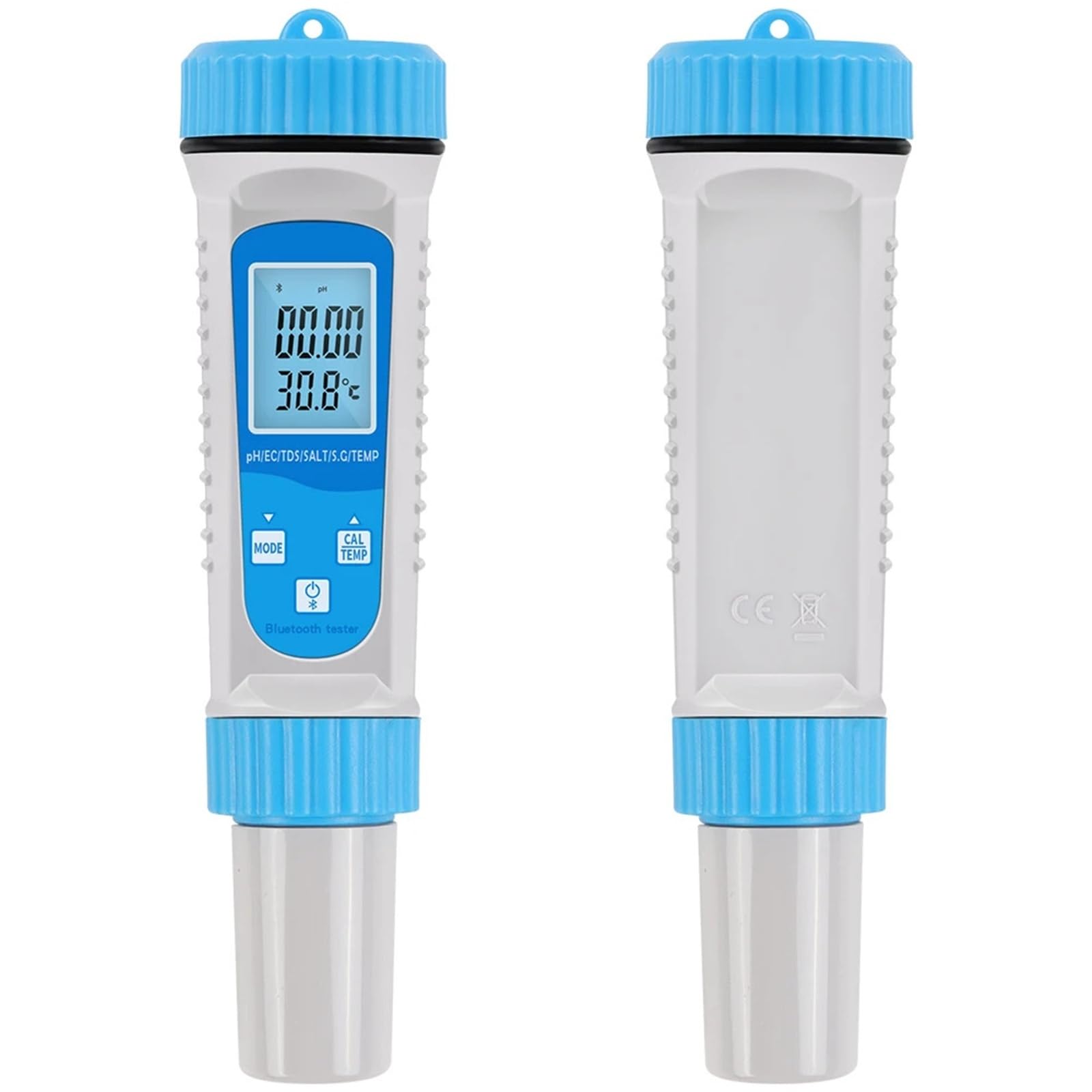 Misuratore TDS Bluetooth 6 in 1, Tester Digitale for Acqua, EC, TDS, Sale, SG, Temperatura, PH, Tester for acquari, Accessori for Piscine