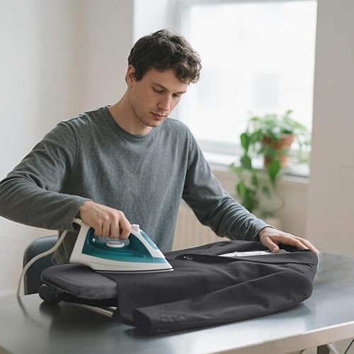 Miniatura 7 de Tabla de planchar de mesa con soporte de hierro, pequeña tabla de planchar plegable con cubierta y almohadilla, mini mesa de hierro compacta