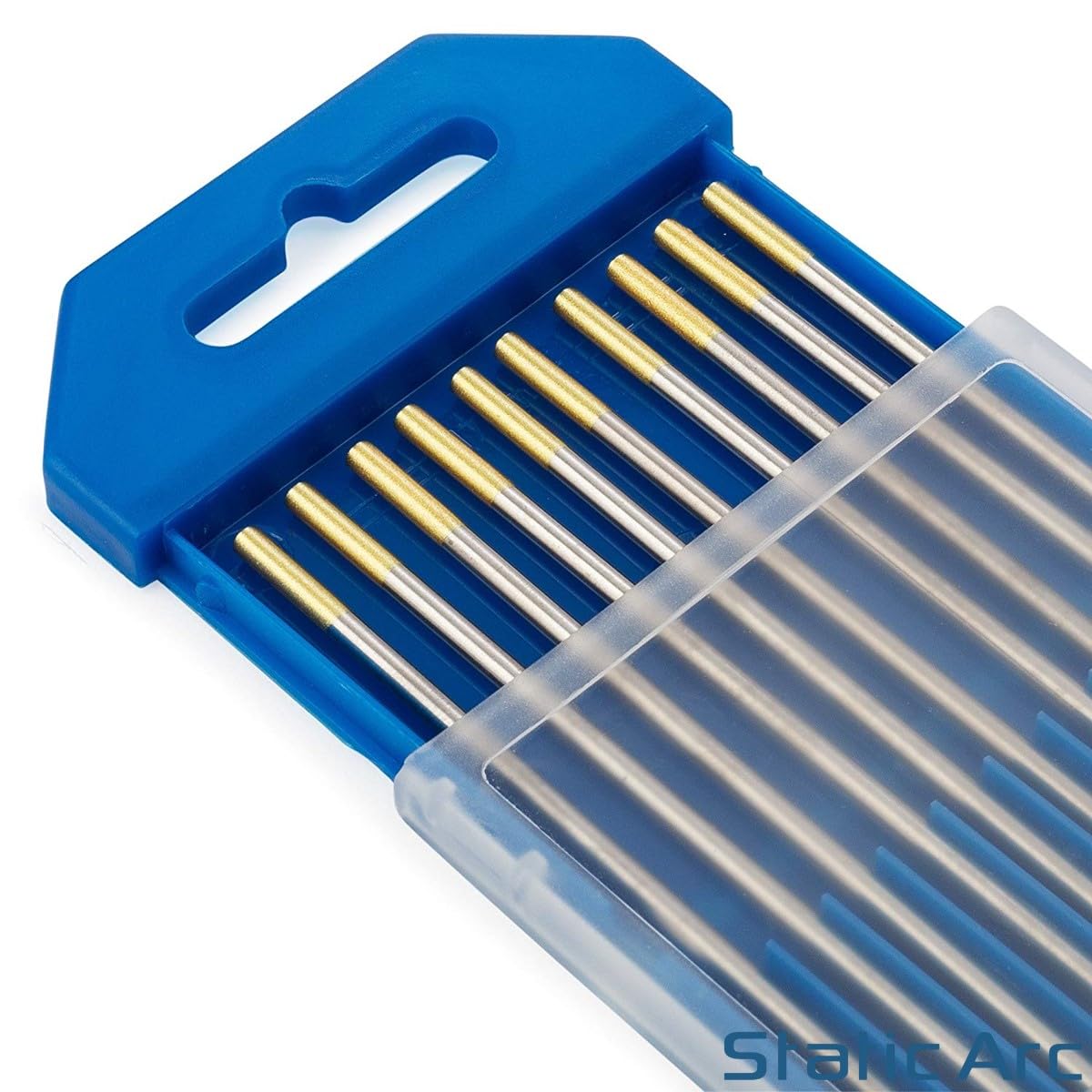 10x TIG Welding Tungsten Electrode Tips Blue/Gold/Green/Grey/RED/White 1.6/2.4/3.2mm (Gold 1.5% Lanthanated, 3.2mm)