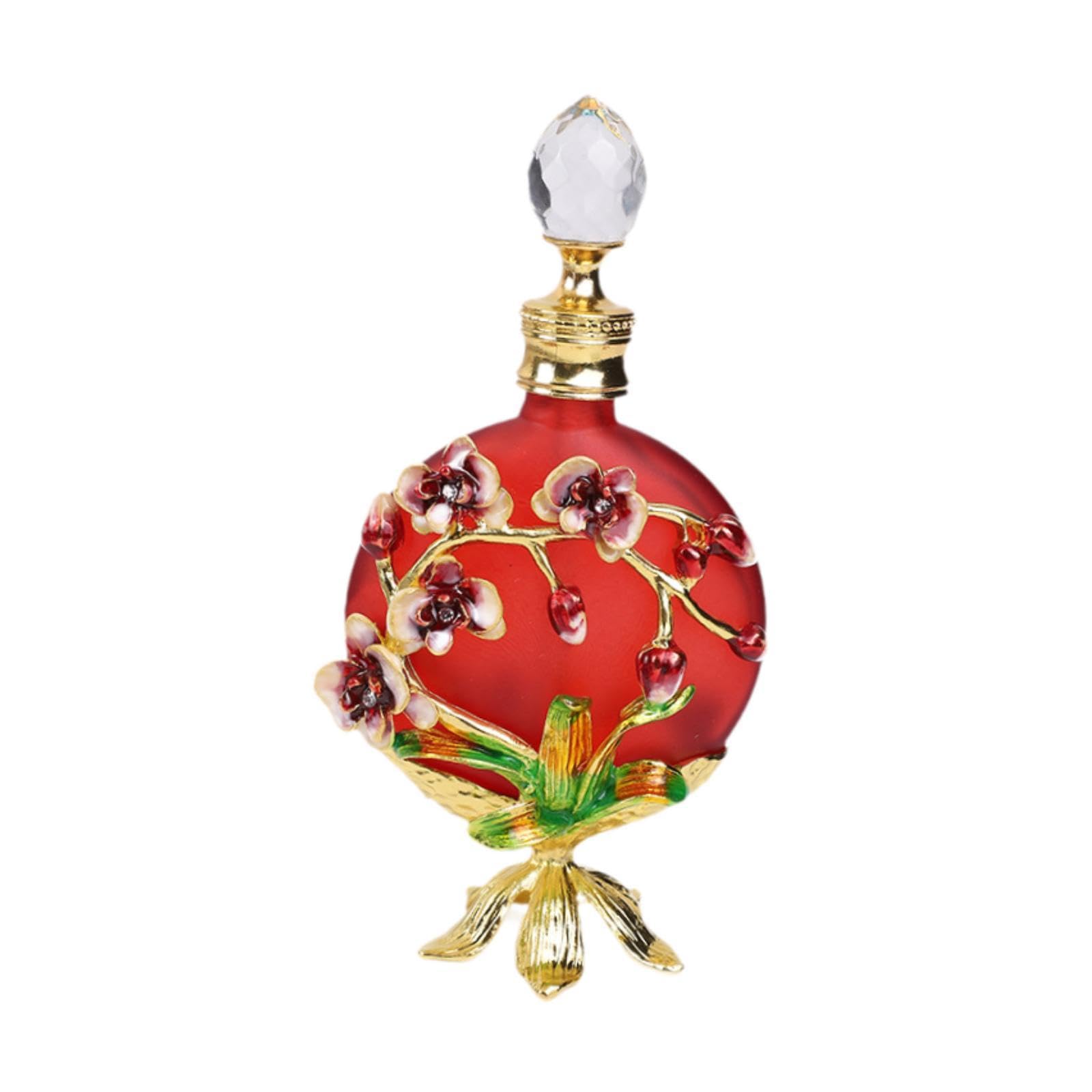 Fragrance Container 30ml with Flowers Decor Fancy Glass Perfume Bottle 30 ml 5.7x14cm Red|Crafts | Home Arts & Crafts | Candle Making & Soap Making |1x Vintage Perfume Bottle-image-24