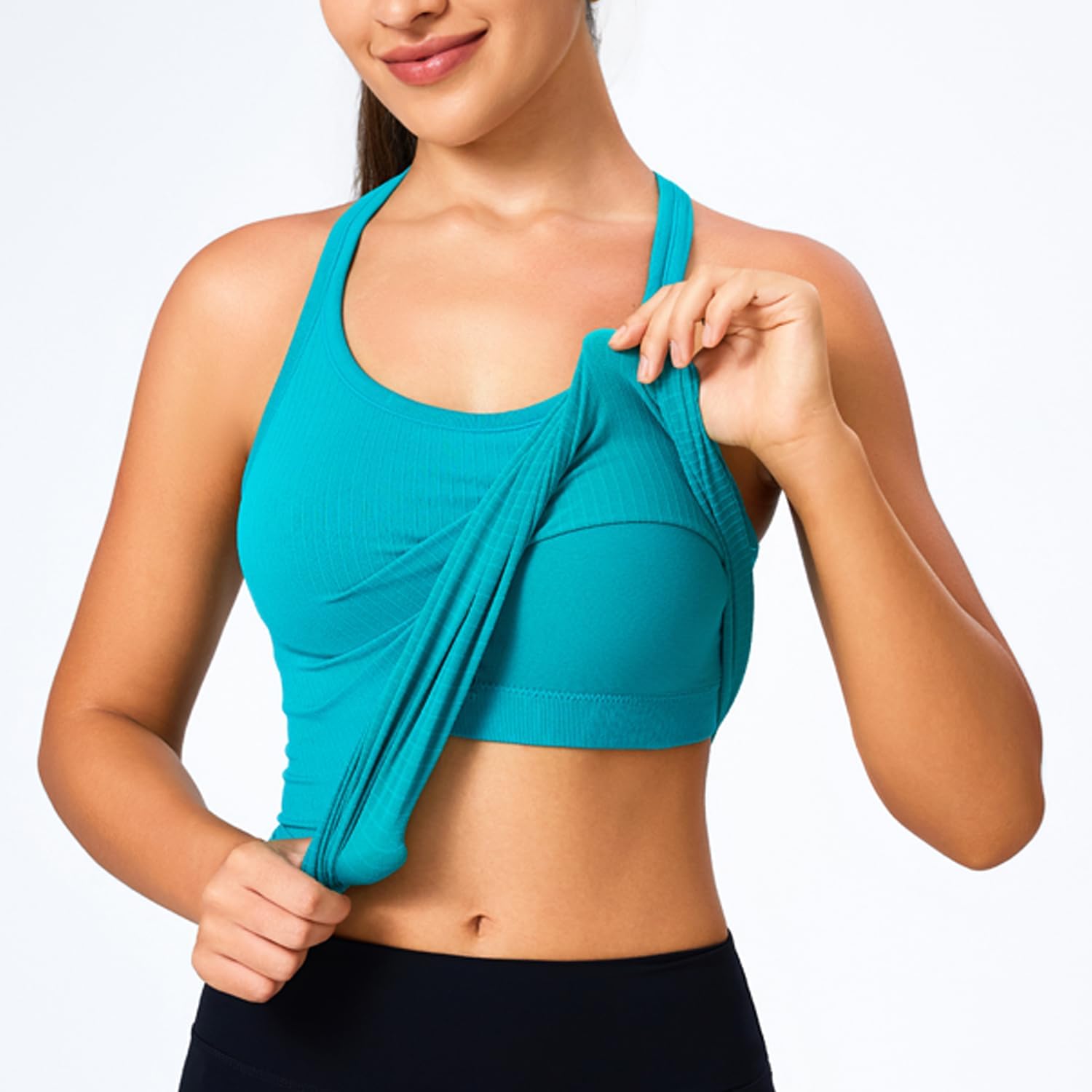 Evercute 1/2/3 Pack Workout Tank Tops for Women with Built in Bra Racerback Yoga Sleeveless Top Camisole Athletic Gym Tops - Image 4