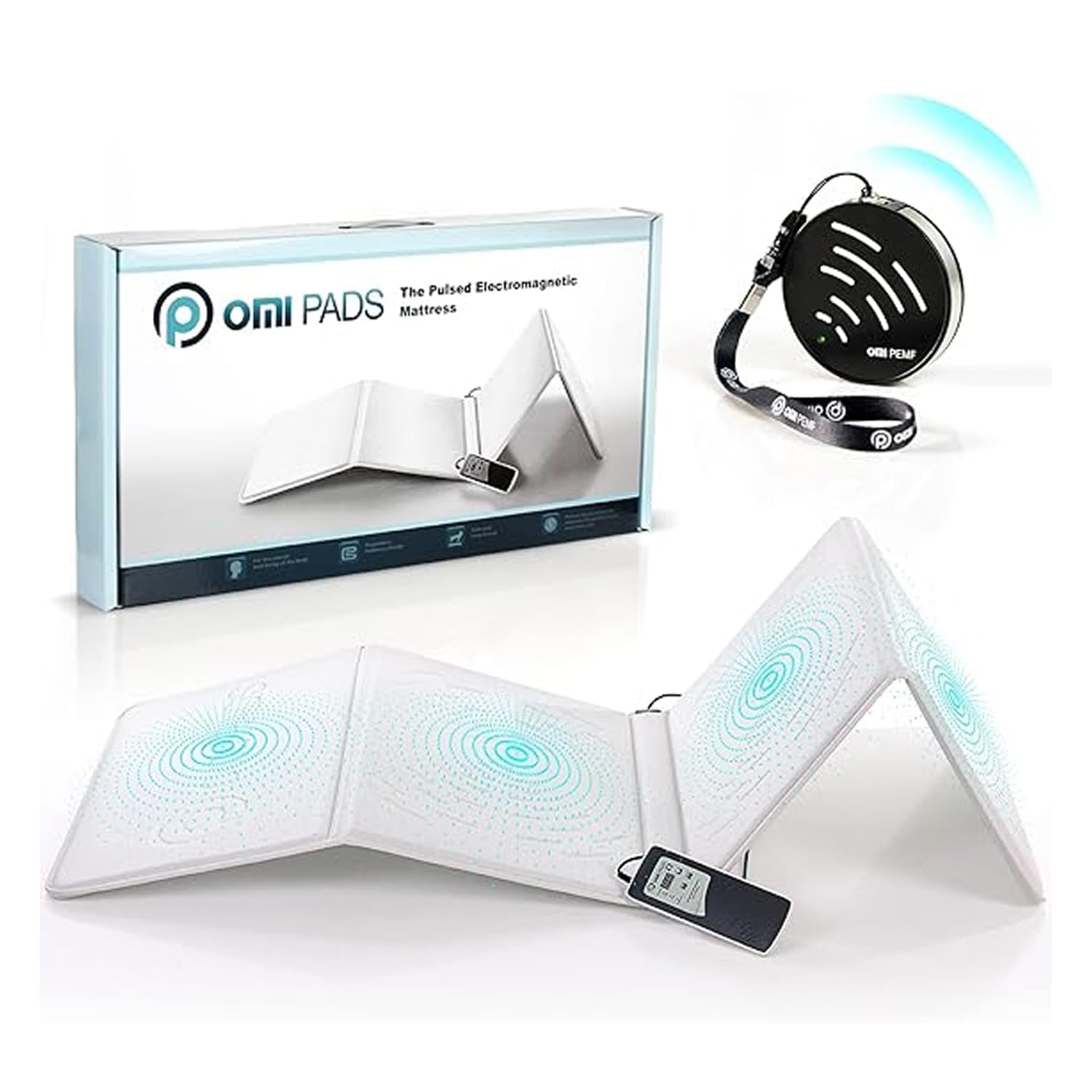 OMI Magnetic Field Therapy Mat - Full Body Mat for General Wellness, Stress, Relaxation & Boosted Energy Levels, Magnetic Field Therapy with Controller & Portable Medallion Device