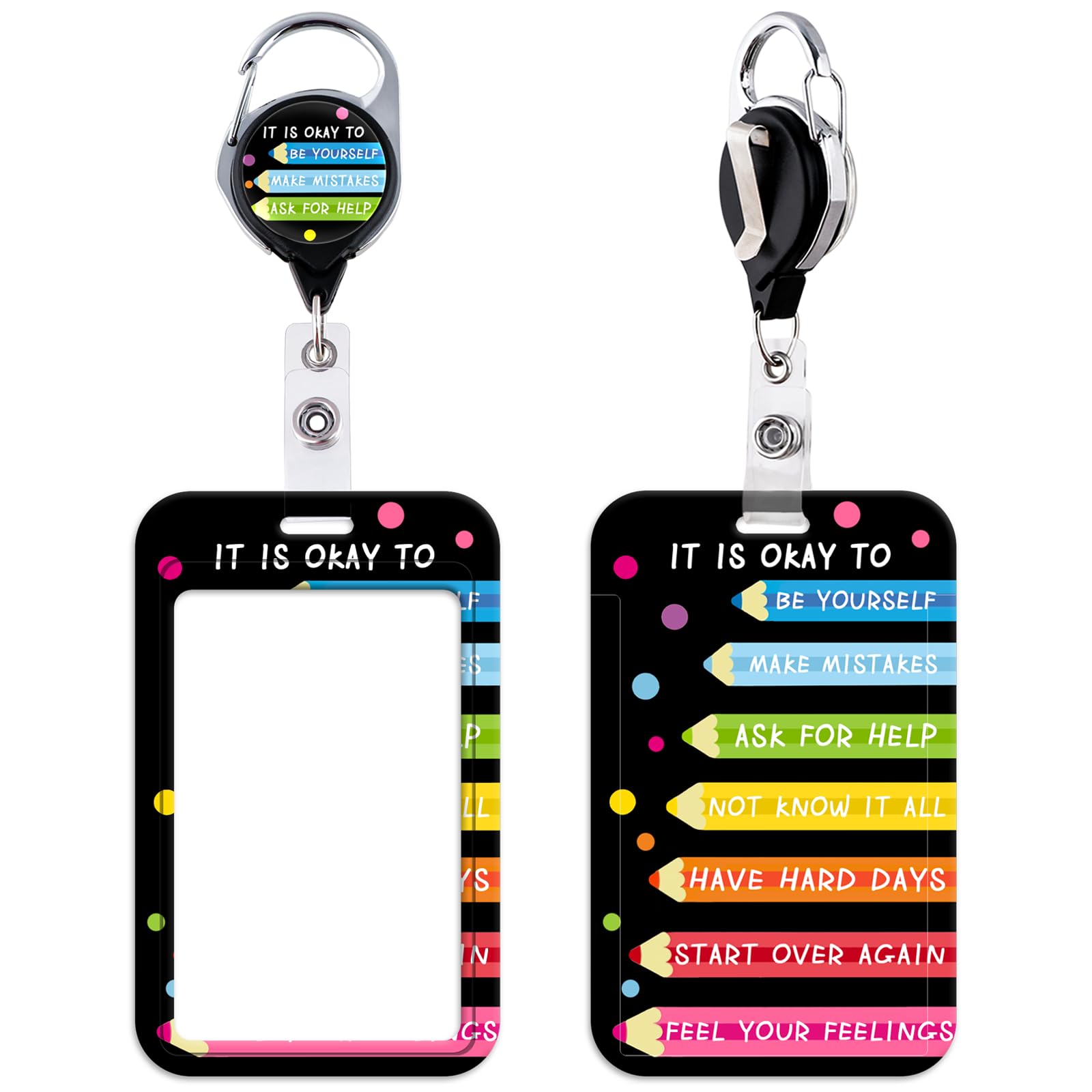 Beemorita Cute Badge Reel with ID Holder Retractable Card Badge Holder Reel