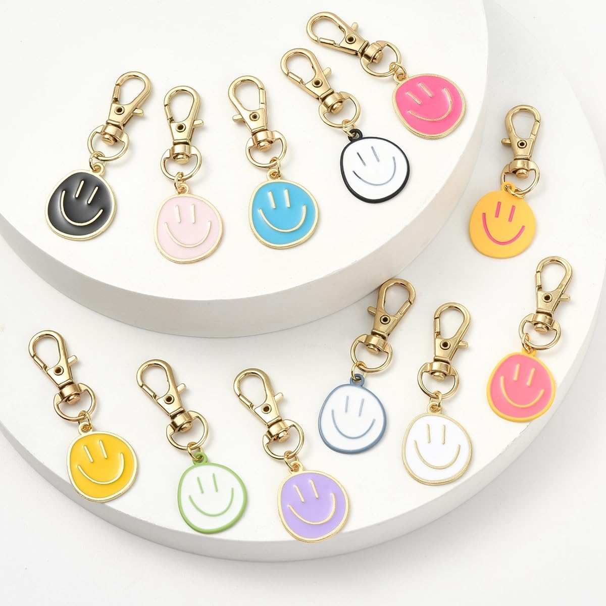 Smile Enamel Keychain Pendant, for Students & Young Office Workers, Teacher/Classroom/Birthday/Festival Gift