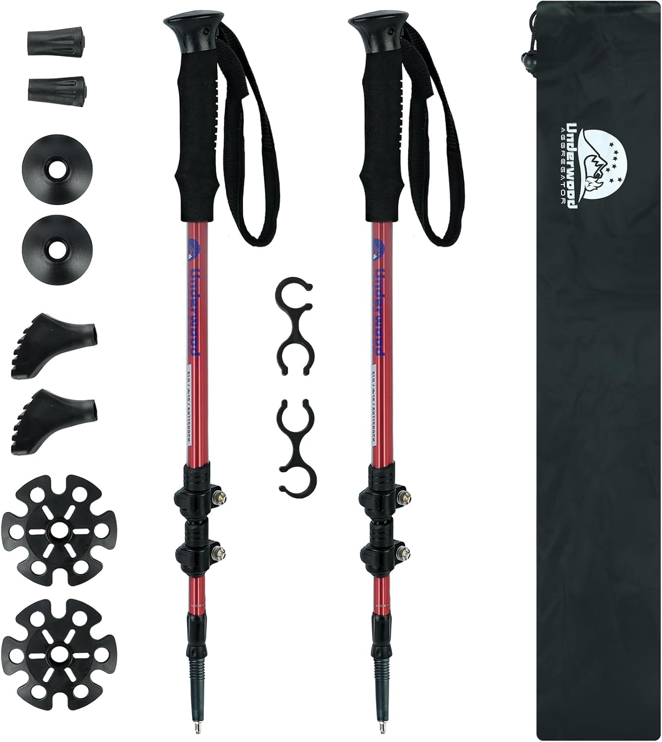 Trekking Poles Collapsible Hiking Poles - 2 Pack Adjustable Aluminum Hiking Sticks, Lightweight Walking Sticks for Women, Men, Seniors, Kids, Walking Poles for Backpacking by Underwood Aggregator
