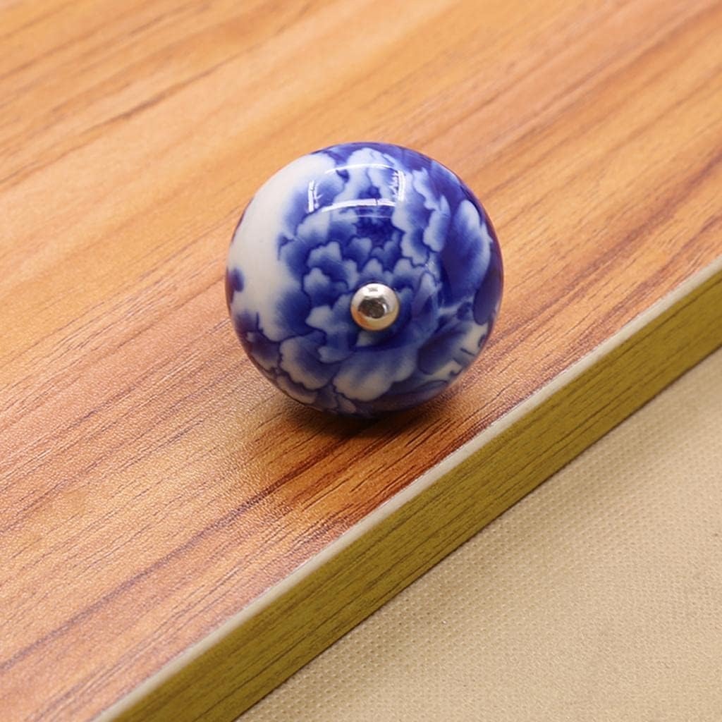 Yajuyi 6x Asian Qing White And Blue Ceramic Pull Knobs, Cabinet Cupboard Drawers Handle, Porcelain Door Knob, 6 Colorful PICK