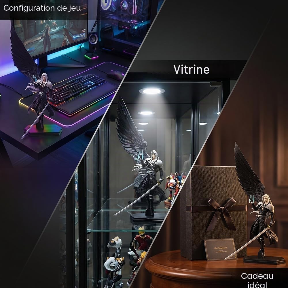 Figurine Sephiroth FF7,Hauteur 45 Cm,Objet De Collection Gaming,Décoration De Bureau,Cadeau pour Gamers