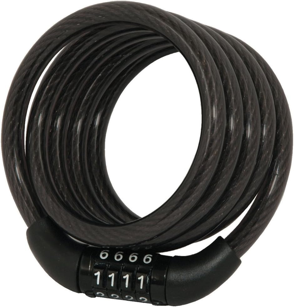 Synergy Lock Cable, Combination Bicycle Lock, Cable Lock for Outdoor Equipment, Black (4 Ft. Preset Combo, Lock Cable, Pack of 1)