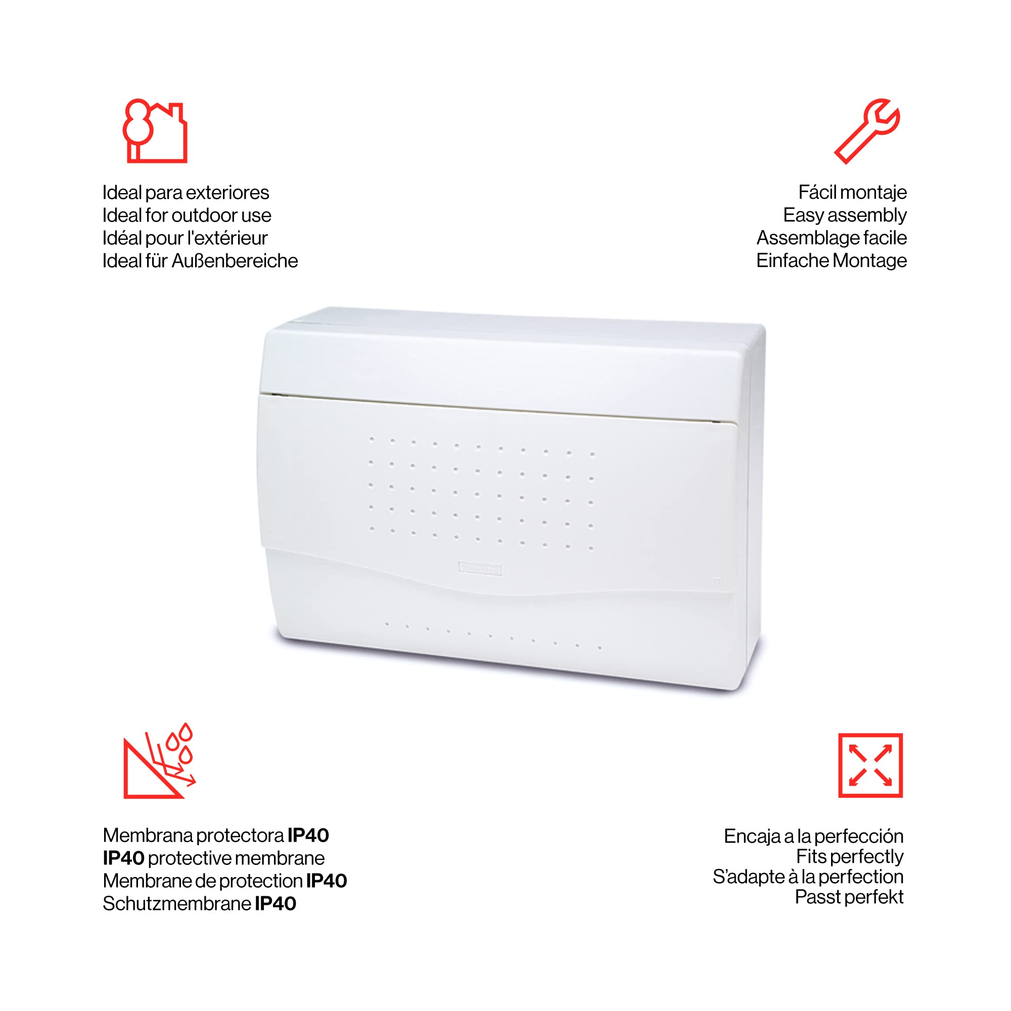 FAMATEL – Armadio Nuova superficie I IP40 I 12-14 elementi I 195 x 284 x 100 I Porta Opaca I Bianco