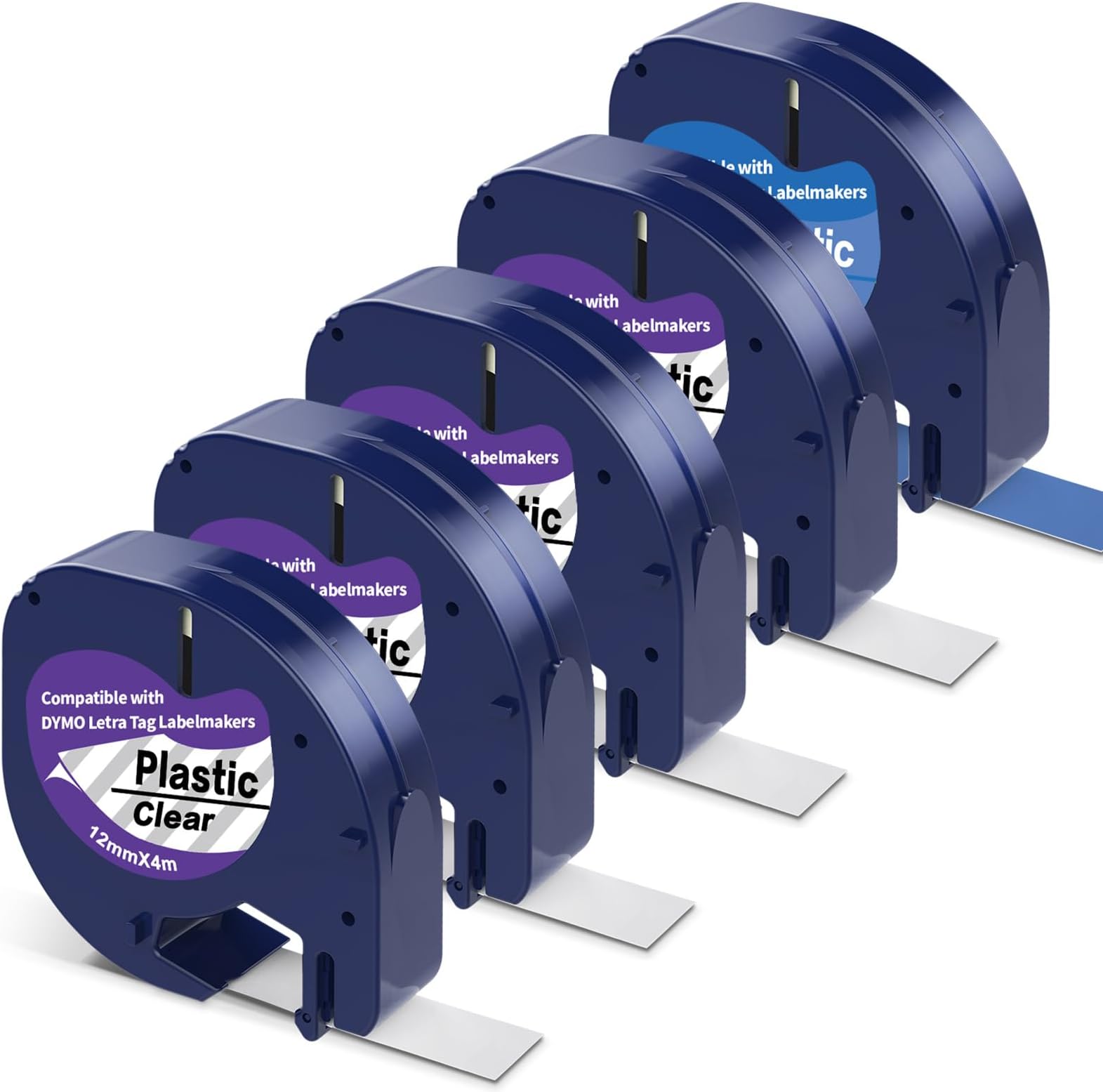 Amazon.com: 5 Pack Colored + 5 X Plastic 91331 Label Tape Compatible ...