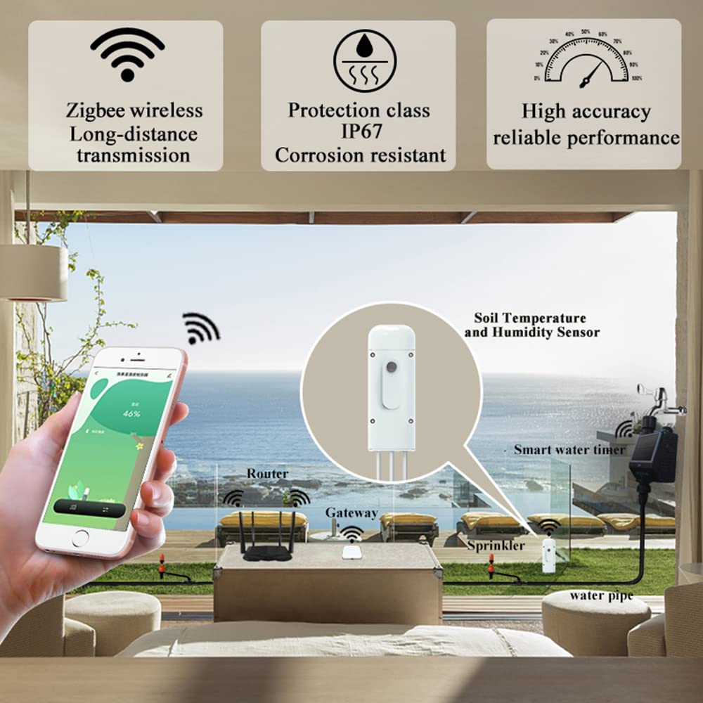 Tuya WiFi Bodenfeuchtesensor Mit App - Smart Garden Feuchtigkeitsmesser Für Pflanzen