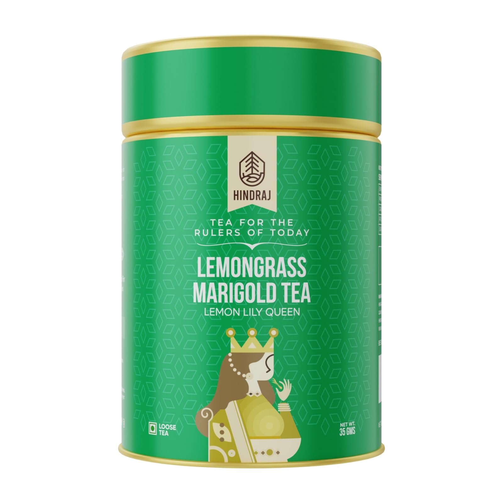 Hindraj Lemon Lily Queen Lemongrass Marigold Herbal Loose Tea 35 g Natural Ingredients Citrusy & Floral Tea Blend Great for Iced Tea, Mocktails, No Sugar