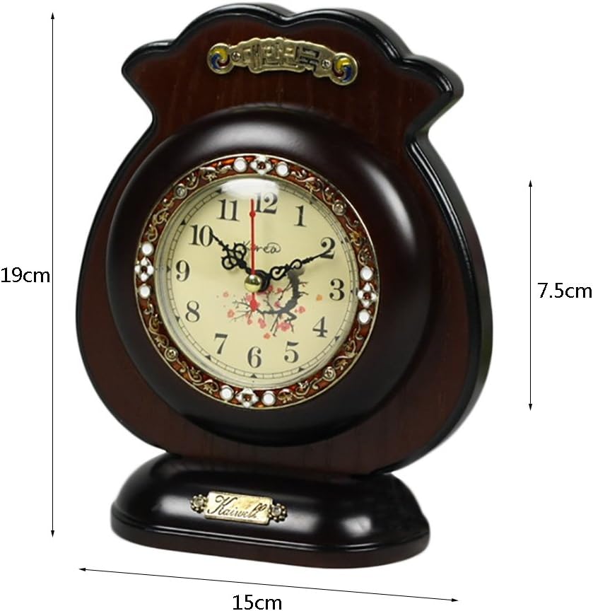 Desk Clock and Shelf Clock Retro Mantel/Mantle Rhythm Quartz Clock Wooden Living Room Desk Shelf Clocks Decoration