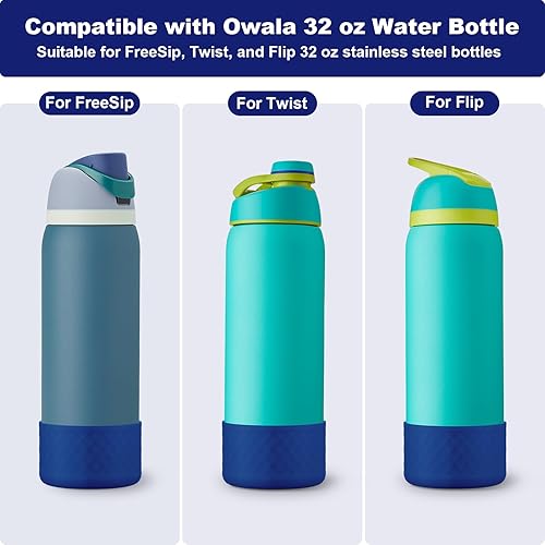 Vista 95 de 2PCS Silicone Water Bottle Boot for Owala 24oz 32oz 40oz, Anti-Slip Protective Sleeve Bottom Bumper Protector for FreeSip, Twist, and Flip Stainless