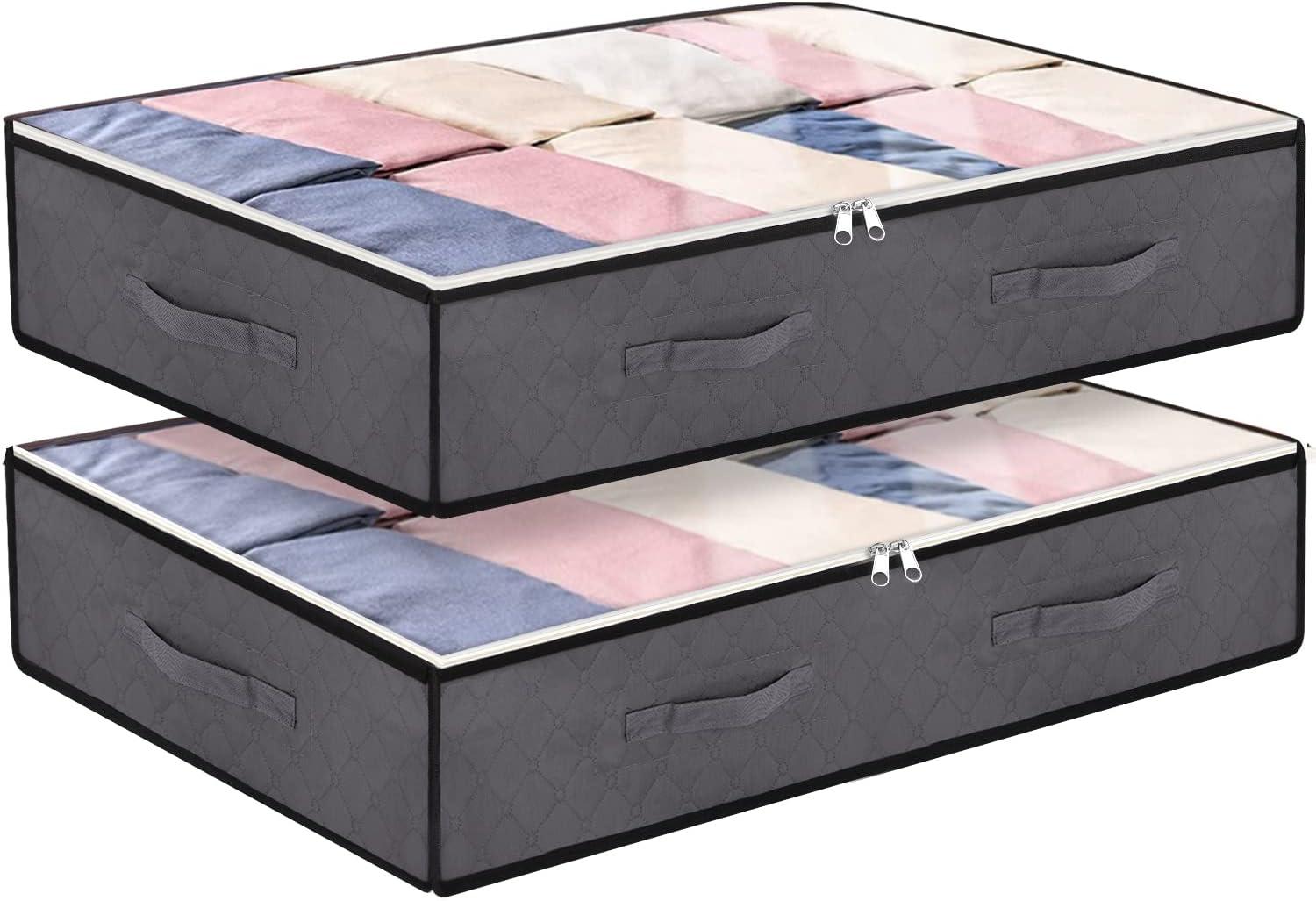 Newthinking 2 Pack 75L Underbed Storage Bags, Foldable Underbed Storage