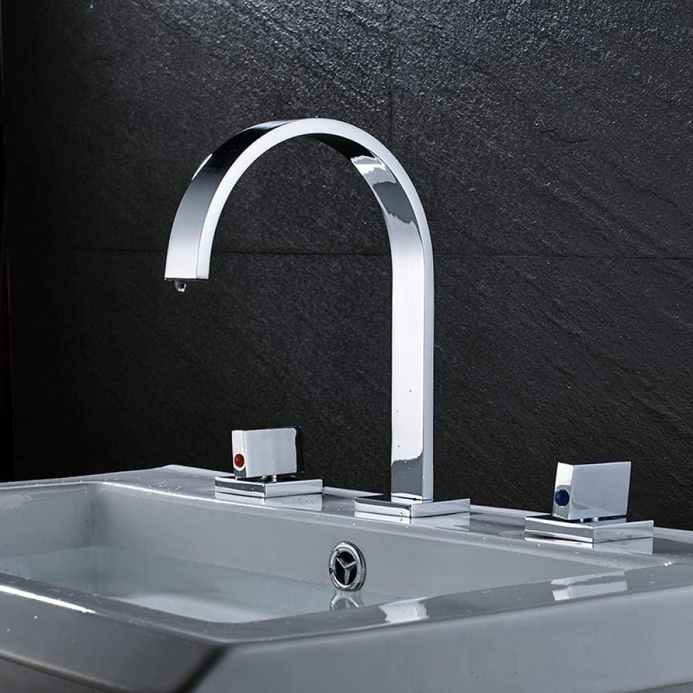 Robinet de lavabo de salle de bains haut de gamme à finition chromée durable