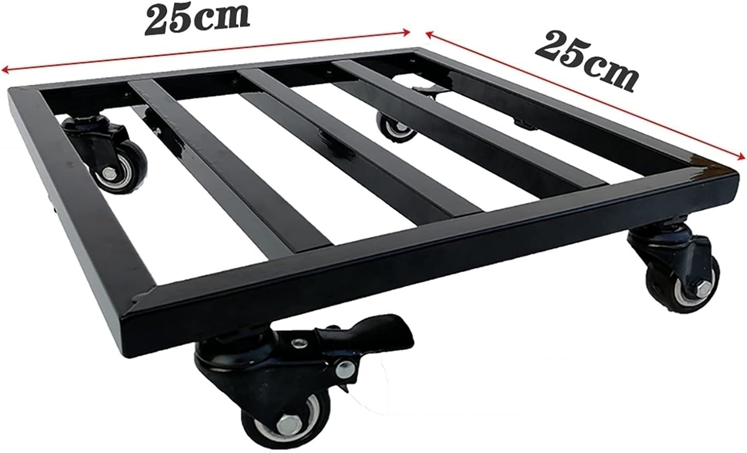 Metal Planter Flower Pot Caddy with Rolling Wheels,Square Plant Caddy Plant Roller with 360°Lockableer Wheels,Movable Plant Flower Pot Tray/White/45Cm Black-35Cm