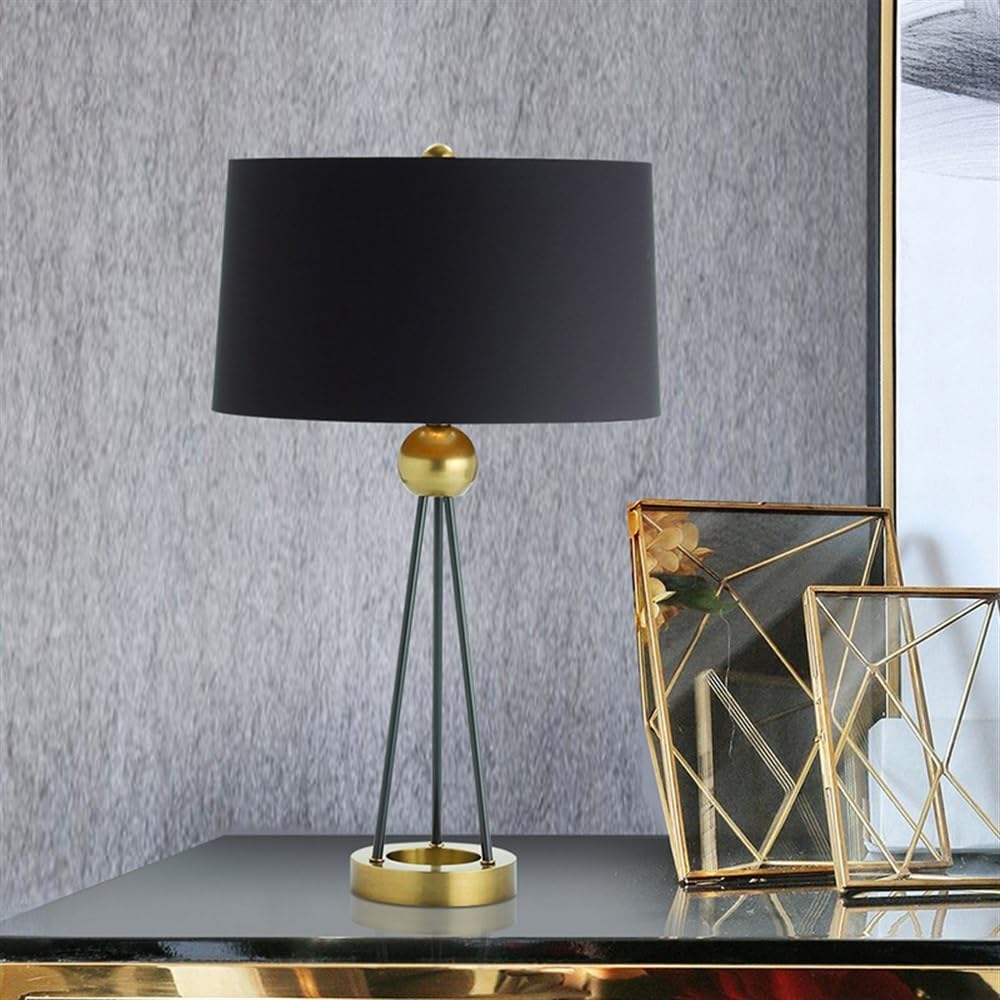 lampes de chevet, Lampe de bureau avec abat-jour en tissu noir