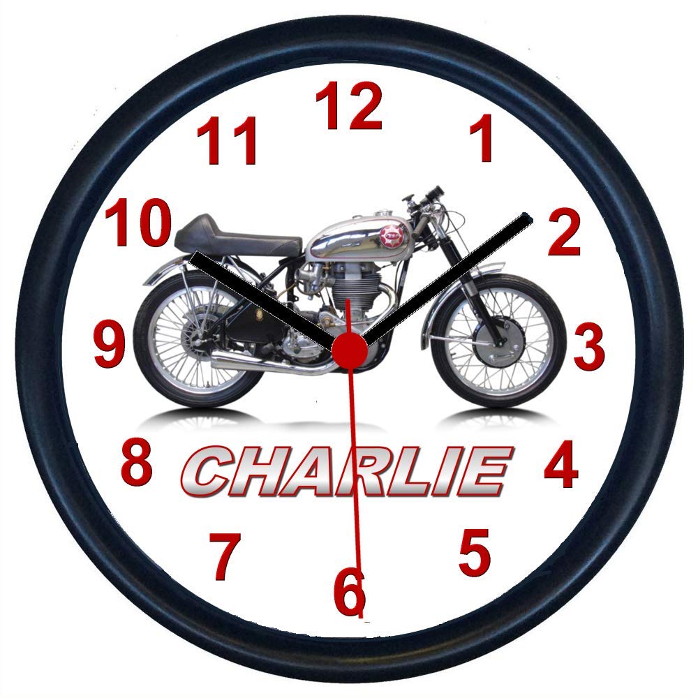 Key Expressions Black And White Personalised Classic Motorcycle Wall Clock For Bsa Goldstar Enthusiasts
