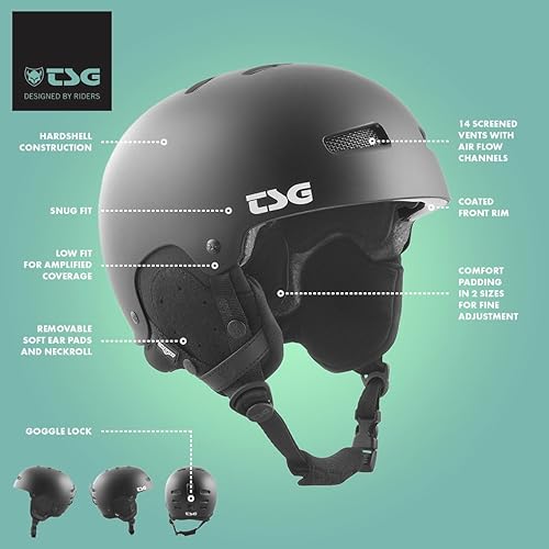 Miniatura 2 de TSG - Casco de snowboard Gravity Asian Fit - Esquínieve, protección rígida, afinado, comodidad de ajuste cómodo, rellenos ajustables, almohadillas