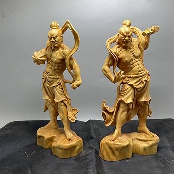 Amazon｜木彫り 仏像【仁王像(金剛力士)】セット ツゲ製高級