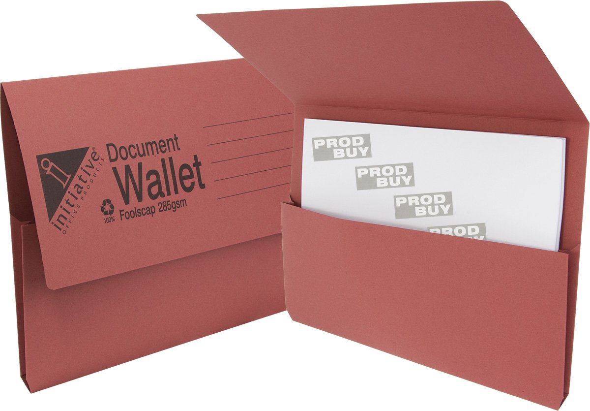 30 x Red 285gsm Foolscap Premium Document Wallets A4 Paper Storage Files Folders