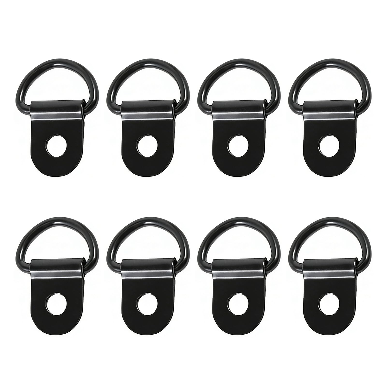 8 Piezas Anillos de Amarre, Anillos de Amarre de Acero Inoxidable en D, Anillas de Sujeción con Carga Máx. 80 kg, Puntos de Anclaje para Remolques, Coches, Camiones, Barcos, Camping y Transporte Negro — view 7