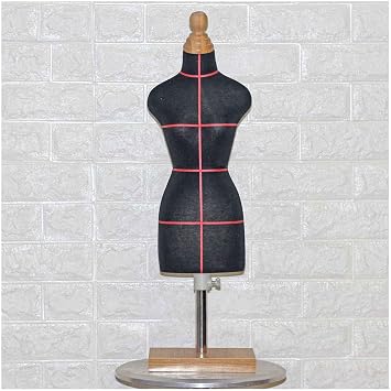 Mini Mannequin Tailors Dummy for Sewing Female Tailors Dummy Size 1/2 Dressmakers Fashion Students Mannequin Display Adjustable Height and Tailors Drawing Color B, Size 1/2