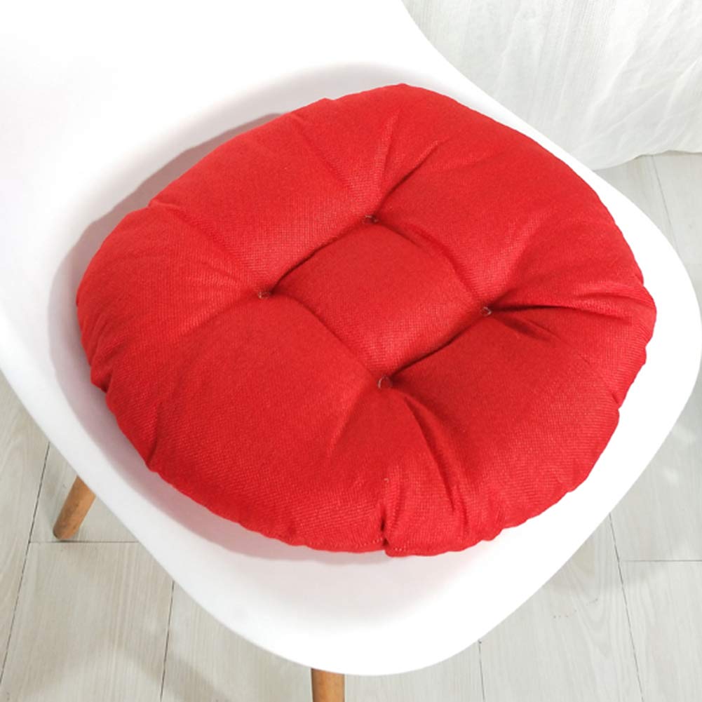 vctops 18" Round Bar Stool Cushion, Linen Fabric and Thick Padding, Comfortable Sitting for Round Wooden/Metal Stools Red