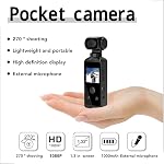 Caméra d'action 4K 16MP HD 270° Caméra de poche rotatif avec 1.3in Écran, anti-agitation, étui de preuve d'eau, étrier, pour la plongée à cheval