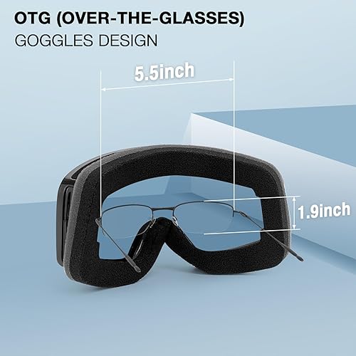 Miniatura 3 de DBIO Ski Goggles Magnetic Lens - Frameless, UV Protection Anti fog OTG SnowSnowboard Goggles for Men Women Adult Youth