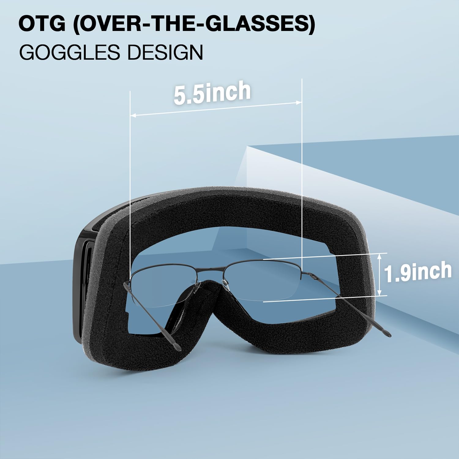 DBIO Ski Goggles - OTG UV Protection Anti fog Snow/Snowboard Goggles for Men Women Adult Youth