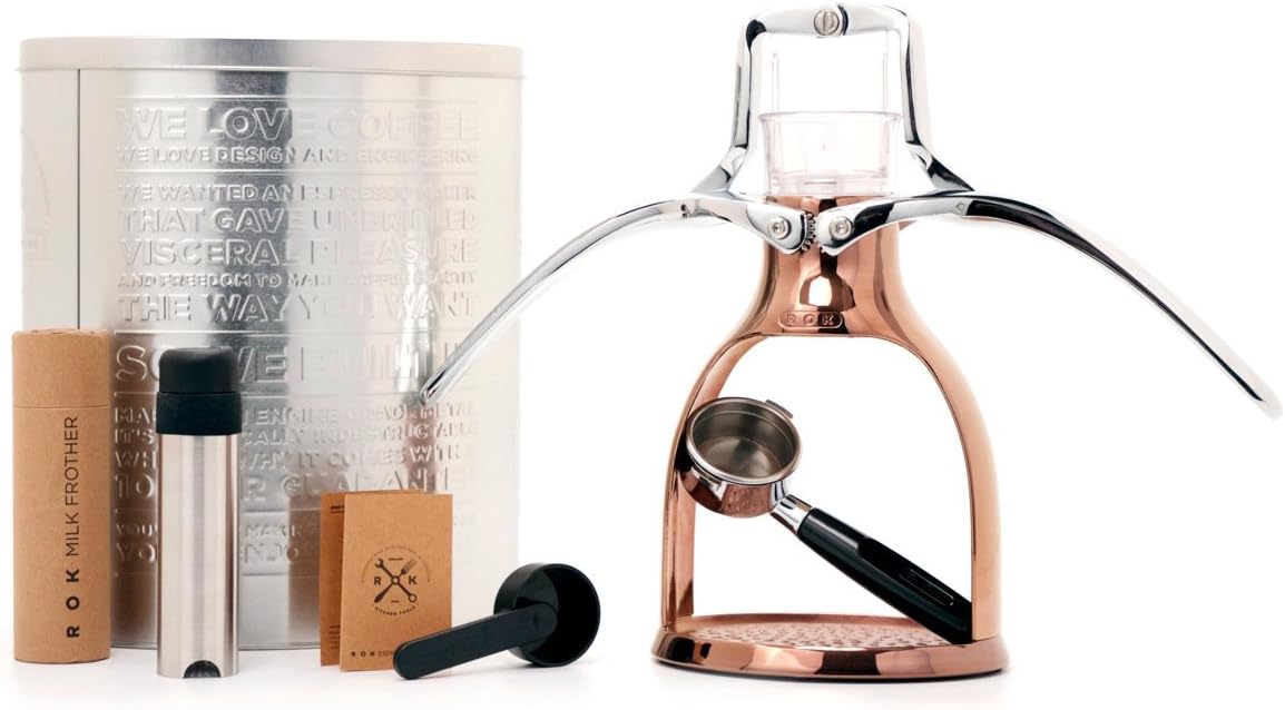 ROK ROKMAKERCOP Presso Manual Espresso Maker, 12.2 x 10.6 x 7.9-Inch, Copper
