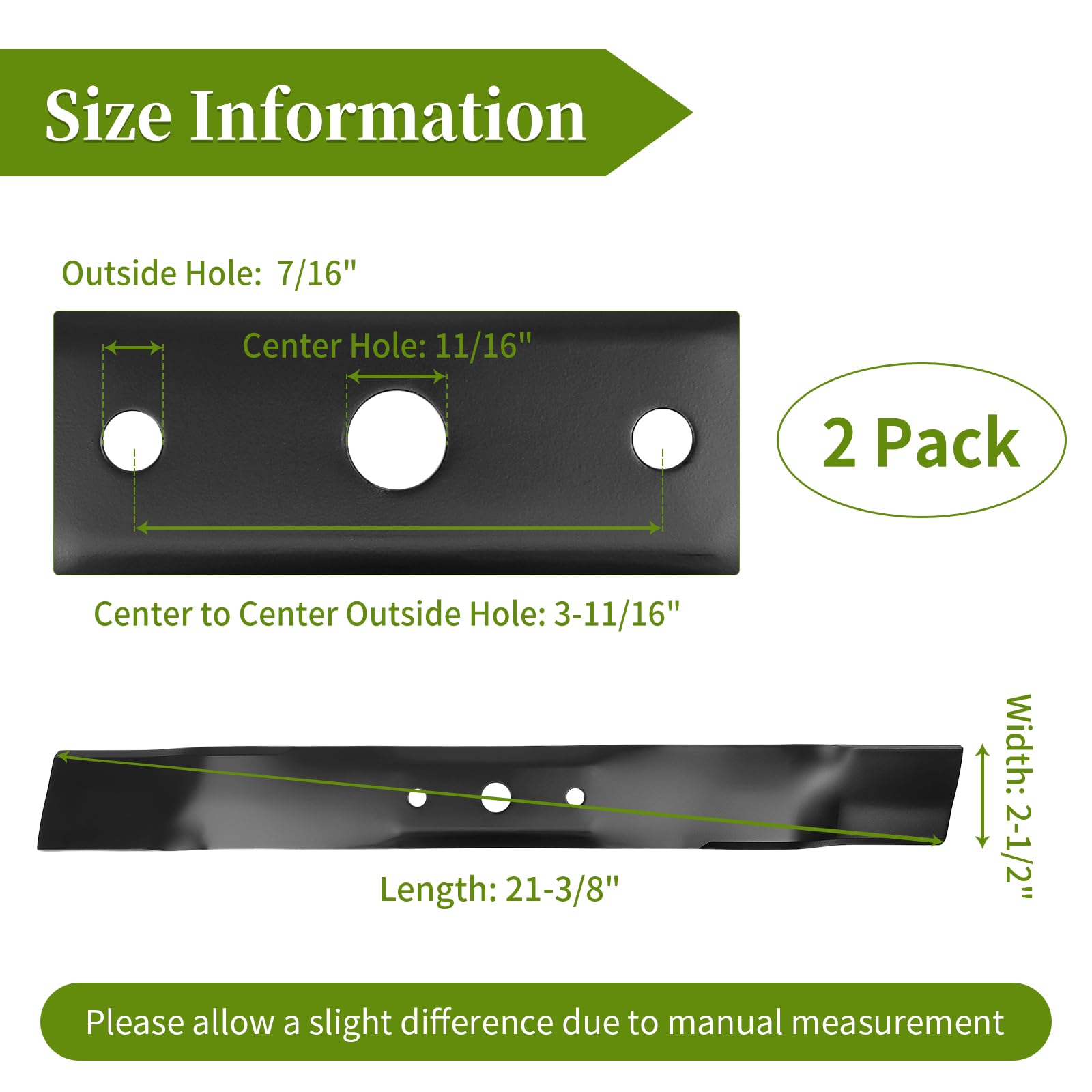 GX20249 - Cuchilla de cortacésped compatible con John Dee re 42 pulgadas, GX20433 cuchillas de alta elevación para John Dee re L105 L110 L118 L100 L111 Scotts L1742, repuesto para GY20567,
