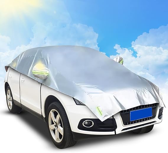 Half Car Cover Waterproof Ninonly 17ft * 6.8ft Universal Car Top Cover