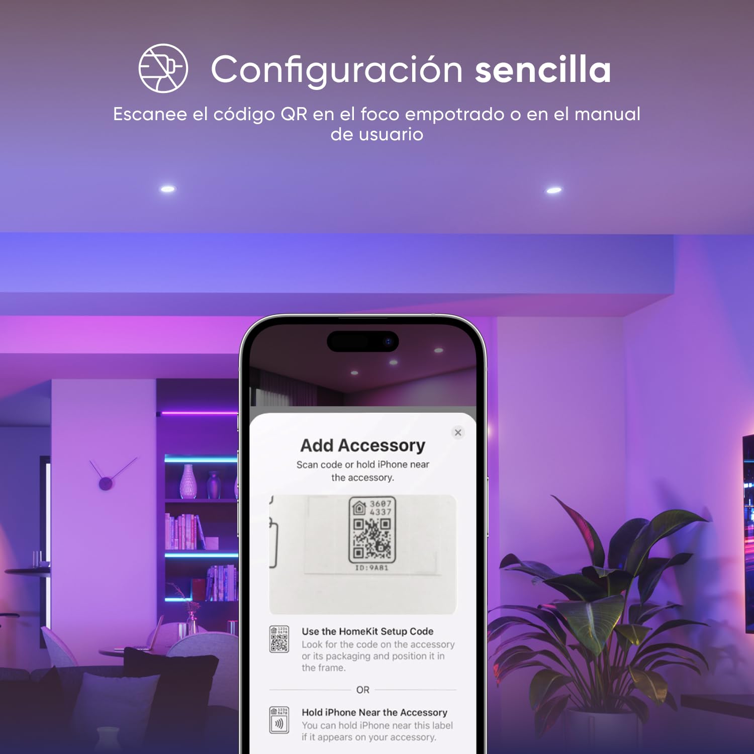 Nanoleaf Downlight LED Techo Empotrable WiFi, Inteligente Regulable Multicolor 550LM 1200K-6500K, Corte 75–85 mm,Smart Foco Empotrable Compatible con Alexa y Google