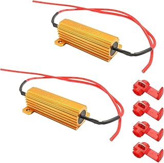 2PCS 50W 6Ohm LED Load Resistors - Fix LED Bulb Hyper Flash Turn Signal Blink Error Code LED License Plate Light or DRL