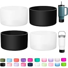 LONPARRY 4-Pack Silicone Boot for Stanley Cup 40oz 30oz, Non-Slip Bottom Protector Cover for Quencher H2.0 & IceFlow, Noise Reduction, BPA-Free Cup Accessories for Home, Gym & Outdoor