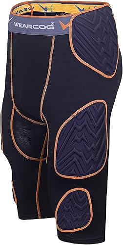 Miniatura 7 de Rival - Faja de fútbol para jóvenes y adultos, 7 almohadillas de fútbol integradas acolchadas con cadera, cola, muslos y bolsillo para la taza