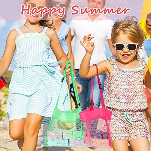 Frienda 15 Pack Mesh Beach Tote Bag, Seashell Bags, Bag Toys Organizer for Holding Beach Children' Toys Market Picnic(Classic Style) - Image 2
