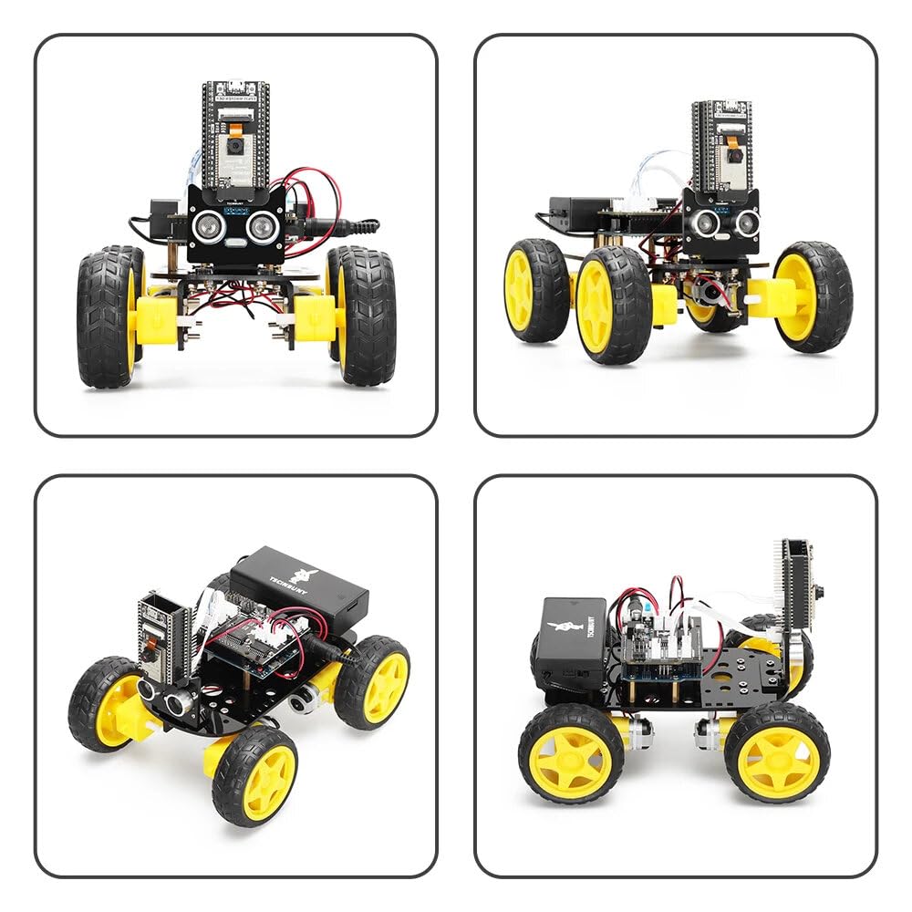 VIDOO Kit Robot Smart 4WD con Telecamera ESP32 Controllo WiFi per Programmazione Arduino