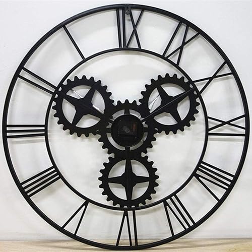 Miniatura 2 de Wall Clock Retro Do The Old European Single Creative Clock Metal Wall Round Wall Clock Mute Industry Shows Wind Speed (60 * 4 * 60 Cm)